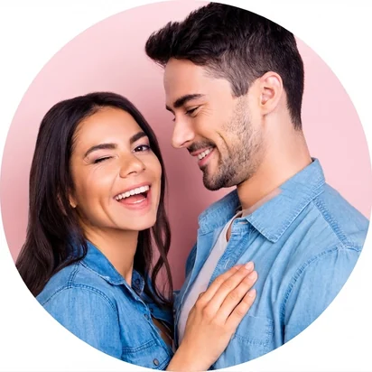 Happy couple smiling together